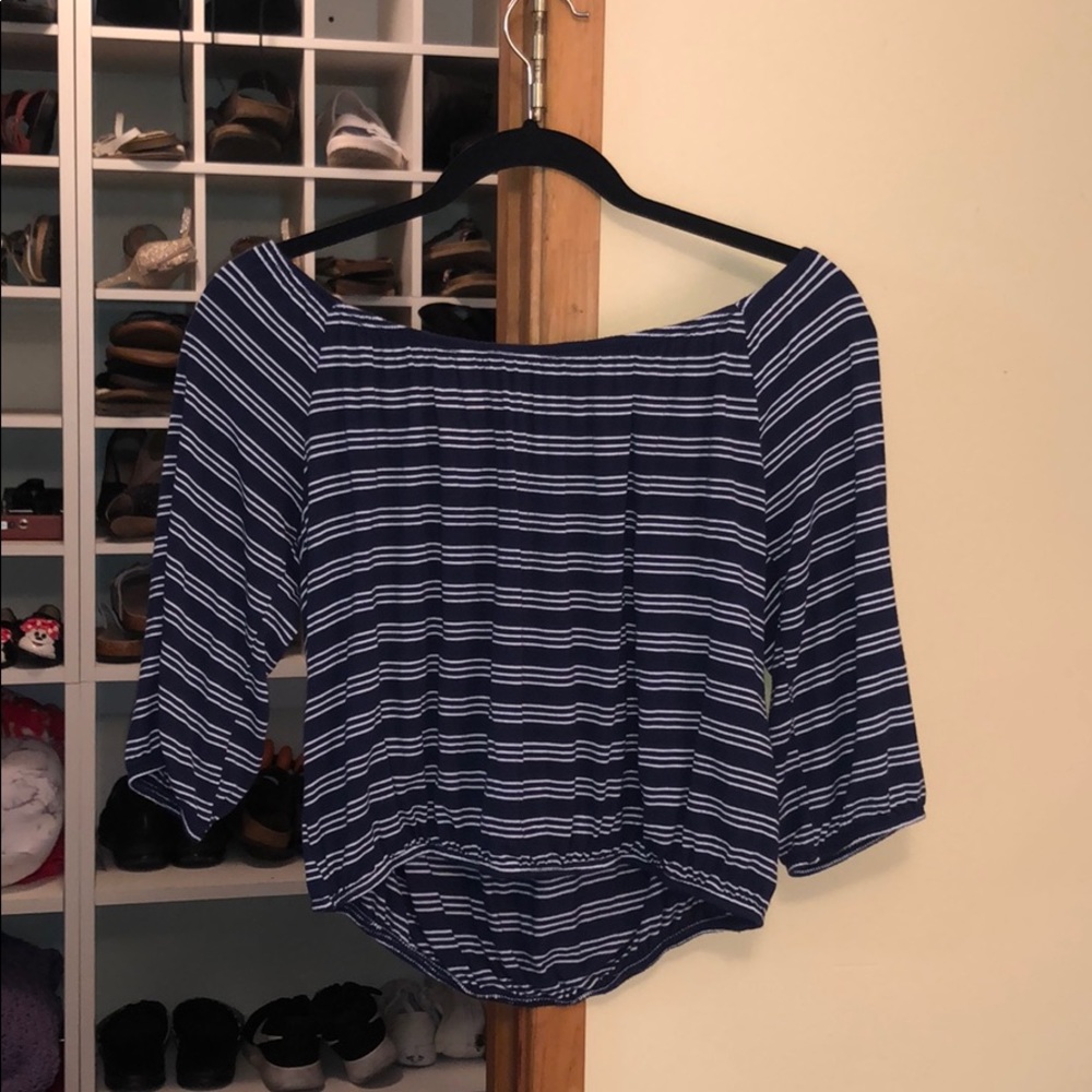 Stripped Off The Shoulder Top